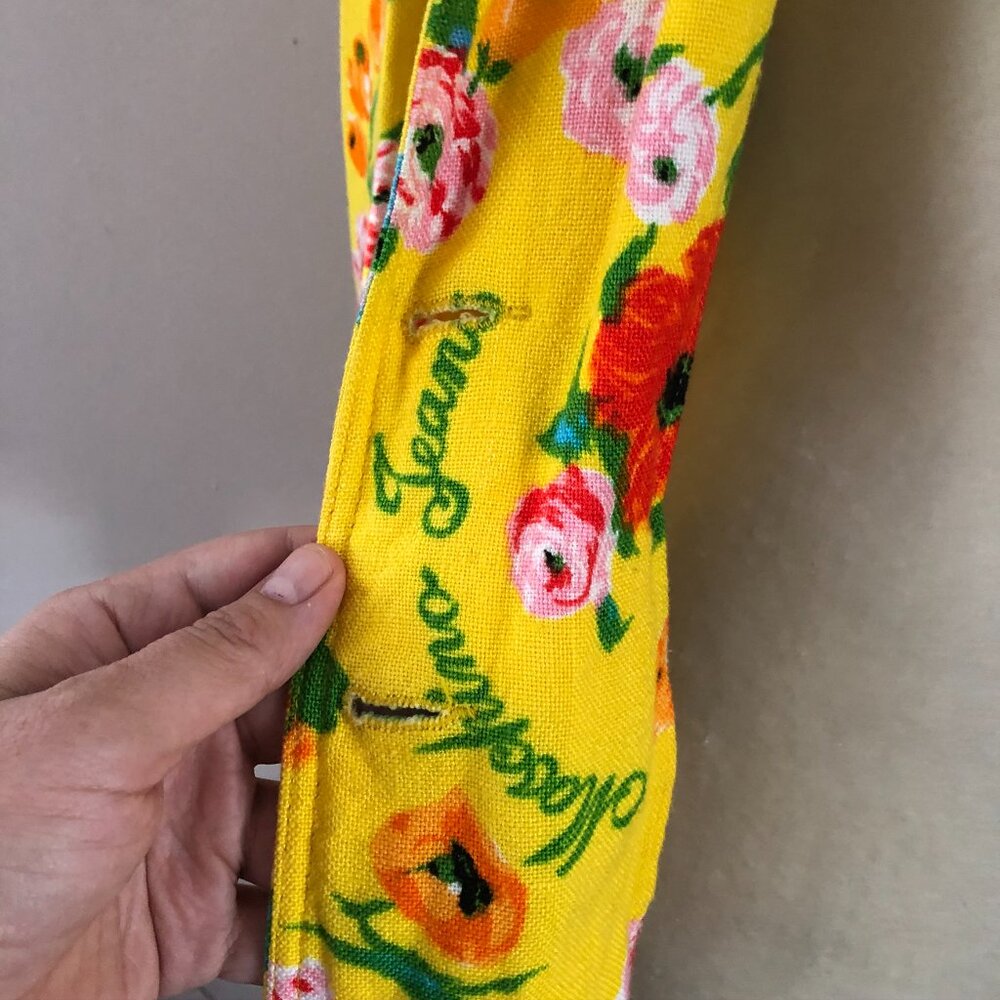Moschino vintage 1990s colorful yellow floral rose print jacket - Picture 7 of 11